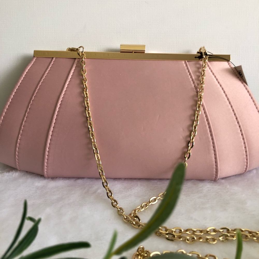 INC International Concepts Framed Wing Clutch, Pale Pink, NWT